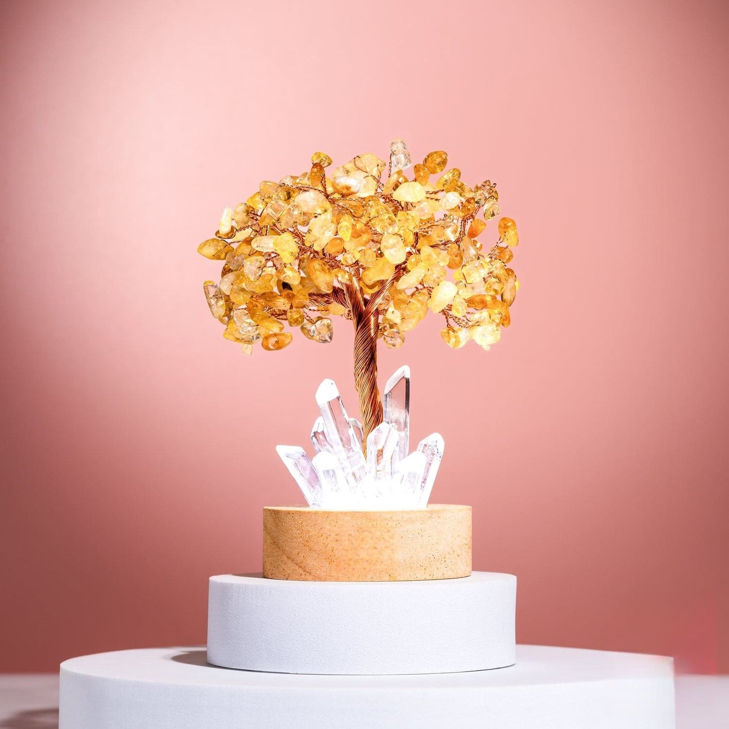 Crystal quartz lamp Citrine Tree Lighting|gemupone.com