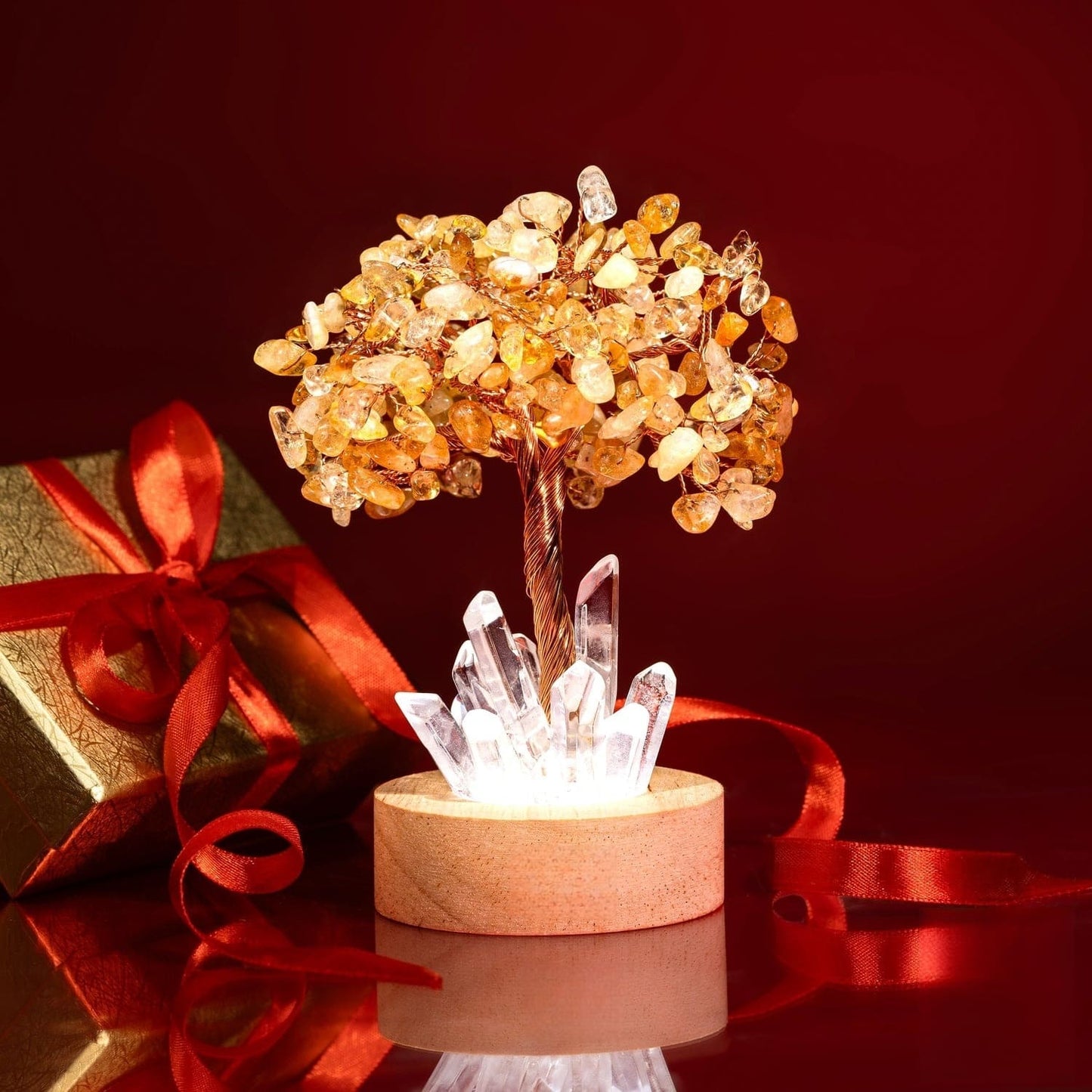 Crystal quartz lamp Citrine Tree Lighting|gemupone.com