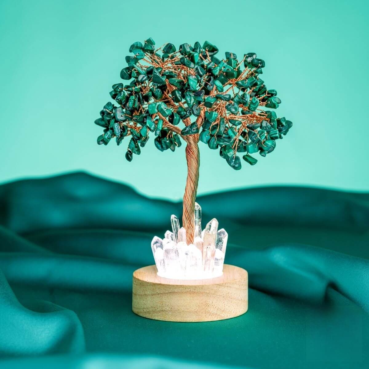 Crystal quartz lamp Malachite Tree Lamp for Anxiety|gemupone.com